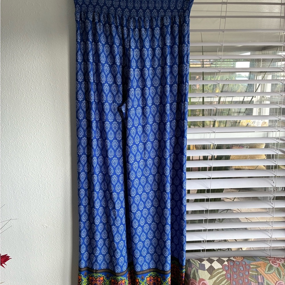 Zac & Rachel Royal Blue Smocked Waist Maxi Skirt